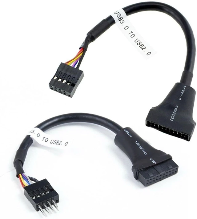 Main image of chenyang 2 Pack USB 2.0 Front Panel Header 9/10Pin Male/Female to 19/20Pin Male/Female Mainboard Header Gender Changer Cable Adapter