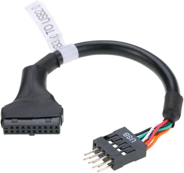 Alt view image 5 of 7 - chenyang 2 Pack USB 2.0 Front Panel Header 9/10Pin Male/Female to 19/20Pin Male/Female Mainboard Header Gender Changer Cable Adapter
