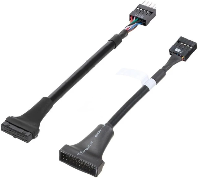 Alt view image 6 of 7 - chenyang 2 Pack USB 2.0 Front Panel Header 9/10Pin Male/Female to 19/20Pin Male/Female Mainboard Header Gender Changer Cable Adapter