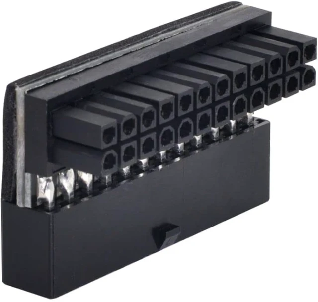 Alt view image 6 of 7 - chenyang ATX 24Pin Male to Female 90 Degree Angled Mainboard PSU Power Supply Header Direction Gender Changer Connector Adapter