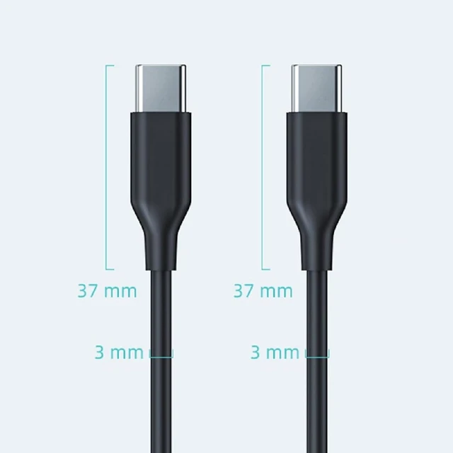 Alt view image 5 of 7 - cablecc USB-C Male to Male Cable, Ultra-Fine Flexable OD 3.0mm 10Gbps Data 65W PD Charging 4K Video Output for VR AR Glasses NS Handheld Console 2M