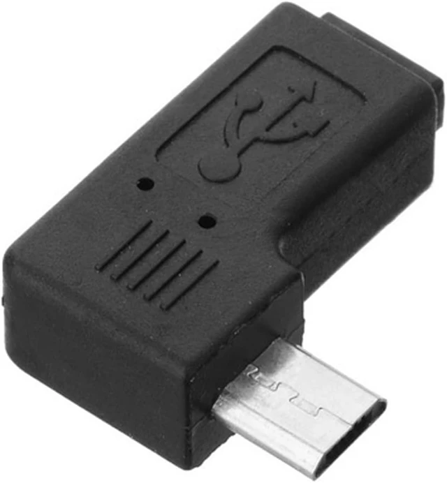 Alt view image 4 of 7 - chenyang 2 Pack Micro USB Male to Female 90 Degree Left Right Angled Extension Connector Adapter