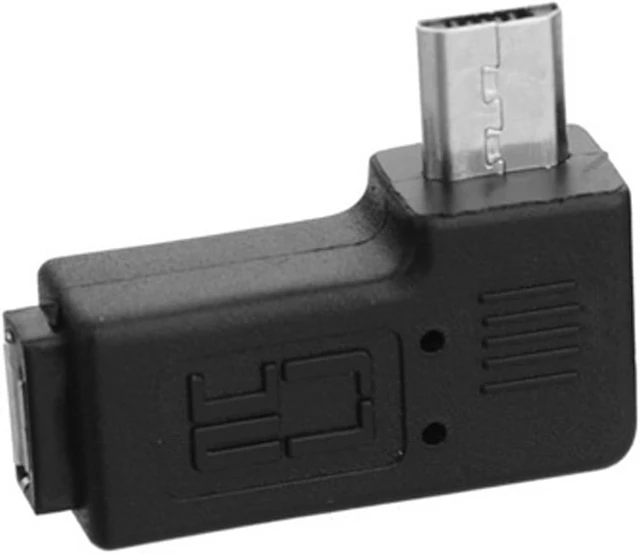 Alt view image 5 of 7 - chenyang 2 Pack Micro USB Male to Female 90 Degree Left Right Angled Extension Connector Adapter