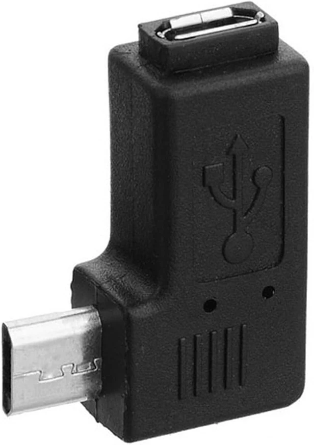 Alt view image 6 of 7 - chenyang 2 Pack Micro USB Male to Female 90 Degree Left Right Angled Extension Connector Adapter