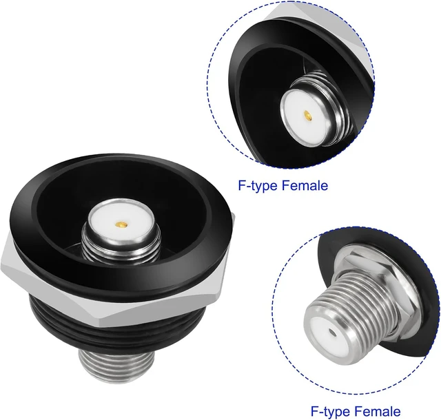 Alt view image 2 of 7 - XMSJSIY F-Type Panel Mount F-Type Female to Female Coupler Adapter- 2PCS