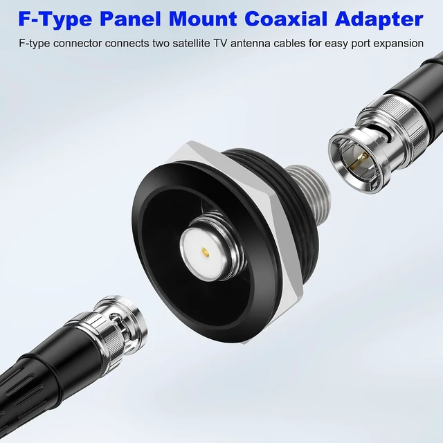 Alt view image 3 of 7 - XMSJSIY F-Type Panel Mount F-Type Female to Female Coupler Adapter- 2PCS