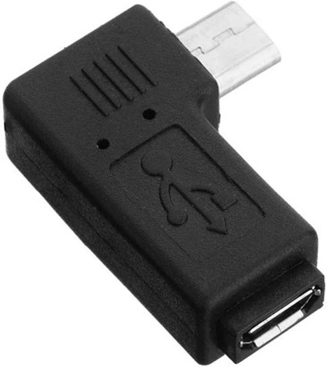 Alt view image 7 of 7 - chenyang 2 Pack Micro USB Male to Female 90 Degree Left Right Angled Extension Connector Adapter