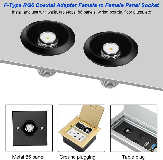 Alt view image 6 of 7 - XMSJSIY F-Type Panel Mount F-Type Female to Female Coupler Adapter- 2PCS