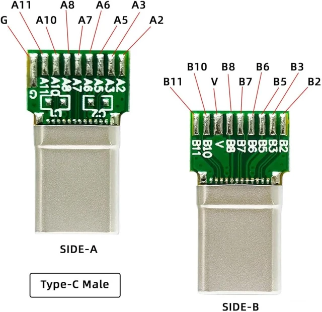 Alt view image 7 of 7 - chenyang 2 Pack USB C DIY Connector, USB 3.1 Type C PD 65W 18Pin Male Plug Female Socket Port Repair Replacement Solder Adapter with PCB Board