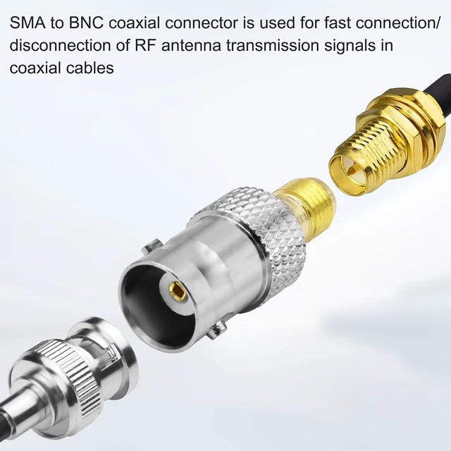Alt view image 5 of 7 - XMSJSIY SMA to BNC Adapter RF Coaxial Connector- 4PCS (Female to Female)