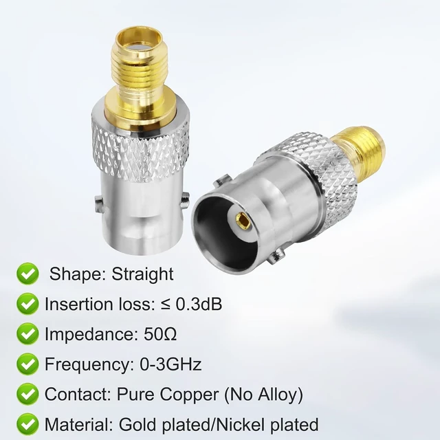 Alt view image 4 of 7 - XMSJSIY SMA to BNC Adapter RF Coaxial Connector- 4PCS (Female to Female)