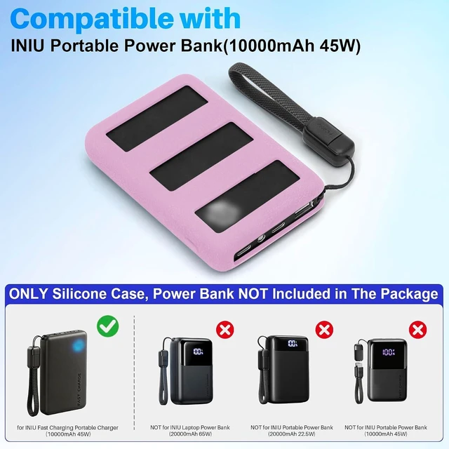 Alt view image 2 of 7 - Heat Dissipation Soft Silicone Case for INIU 10000mAh 45W Portable Charger