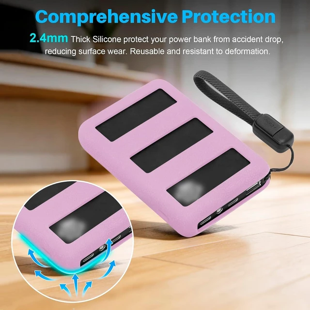Alt view image 6 of 7 - Heat Dissipation Soft Silicone Case for INIU 10000mAh 45W Portable Charger