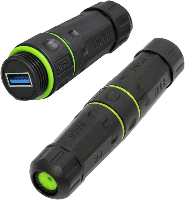 Main image of cablecc IP68 Waterproof M20 Locking Type-A USB3.0 5Gbps USB-A Female to USB-A Female Extension Adapter Coupler