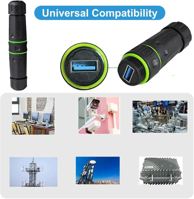 Alt view image 2 of 7 - cablecc IP68 Waterproof M20 Locking Type-A USB3.0 5Gbps USB-A Female to USB-A Female Extension Adapter Coupler