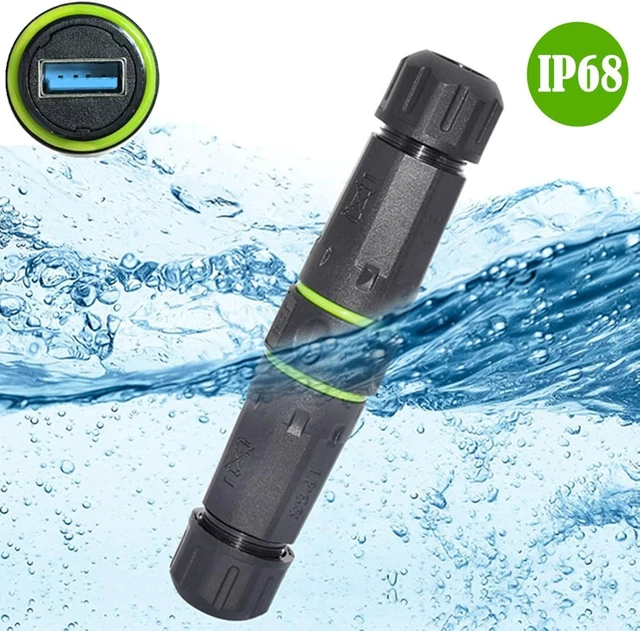 Alt view image 7 of 7 - cablecc IP68 Waterproof M20 Locking Type-A USB3.0 5Gbps USB-A Female to USB-A Female Extension Adapter Coupler
