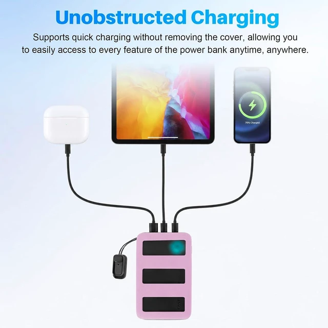 Alt view image 7 of 7 - Heat Dissipation Soft Silicone Case for INIU 10000mAh 45W Portable Charger