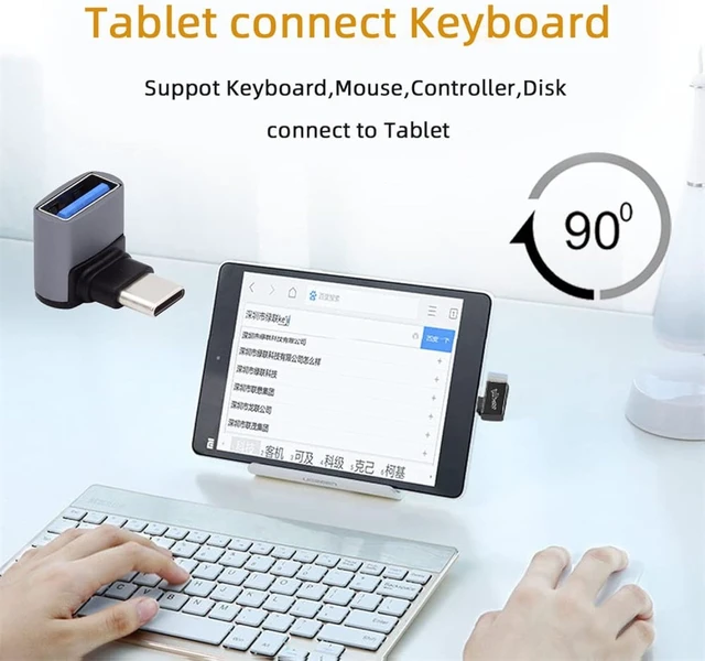 Alt view image 5 of 7 - cablecc Up Down Angled USB-C Type-C to USB 3.0 Female OTG Adapter 90 Degree for Laptop Tablet Phone