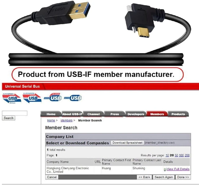 Alt view image 7 of 7 - cablecc USB 3.1 Type-C Single Locking Screw Left Right Angled to USB3.0 Type-A Male to Male Data Power Cable for Camera 5M