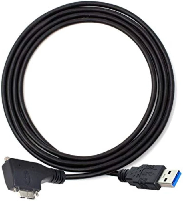 Main image of cablecc Dual Screws 90 Degree Left Angled Micro USB Mount to USB3.0 Data Cable for Industrial Camera 1.2M