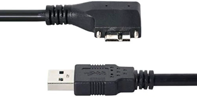 Alt view image 3 of 7 - cablecc Dual Screws 90 Degree Left Angled Micro USB Mount to USB3.0 Data Cable for Industrial Camera 1.2M