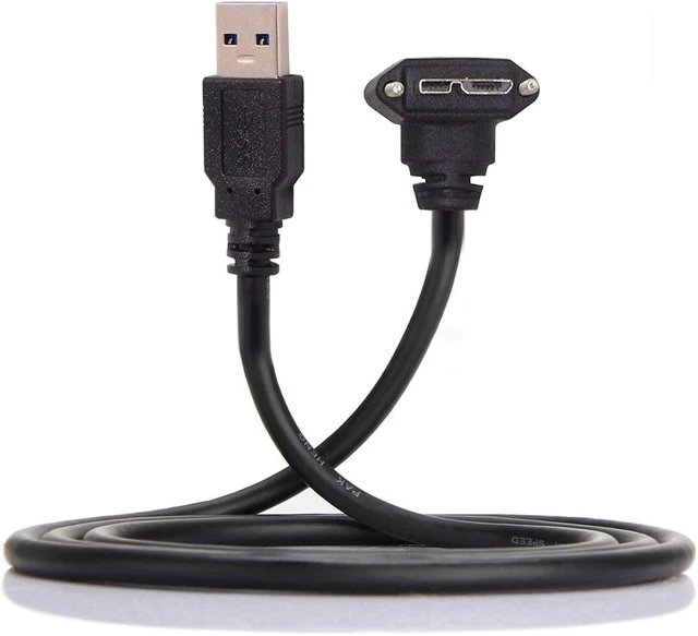 Alt view image 3 of 7 - cablecc 3m 90 Degree Right Angled Micro USB Screw Mount to USB 3.0 Data Cable for Point Grey Chameleon Camera