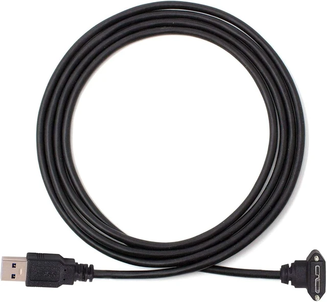 Alt view image 4 of 7 - cablecc 3m 90 Degree Right Angled Micro USB Screw Mount to USB 3.0 Data Cable for Point Grey Chameleon Camera