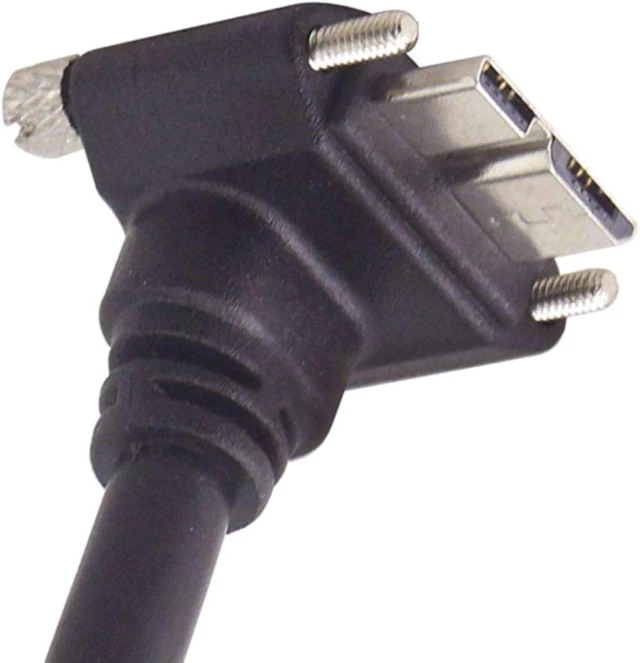 Alt view image 5 of 7 - cablecc 3m 90 Degree Right Angled Micro USB Screw Mount to USB 3.0 Data Cable for Point Grey Chameleon Camera