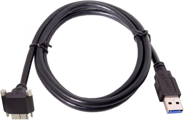 Alt view image 6 of 7 - cablecc 3m 90 Degree Right Angled Micro USB Screw Mount to USB 3.0 Data Cable for Point Grey Chameleon Camera