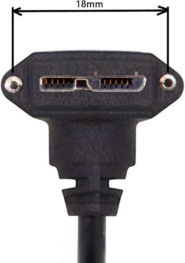 Alt view image 7 of 7 - cablecc 3m 90 Degree Right Angled Micro USB Screw Mount to USB 3.0 Data Cable for Point Grey Chameleon Camera
