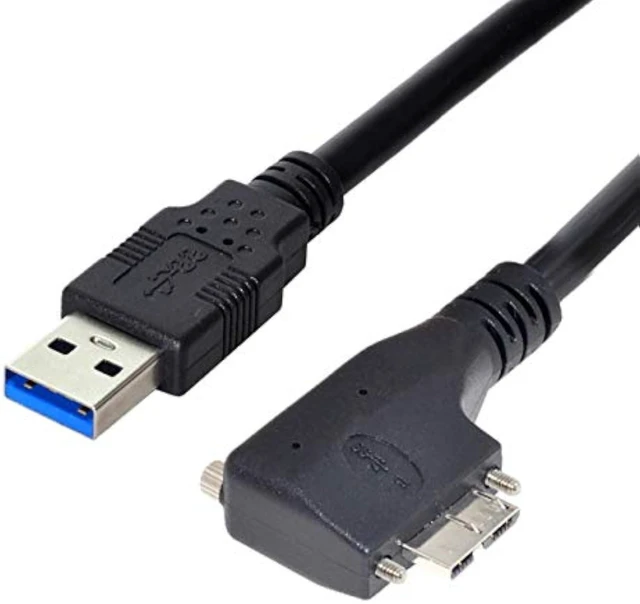 Alt view image 2 of 7 - cablecc Dual Screws 90 Degree Left Angled Micro USB Mount to USB3.0 Data Cable for Industrial Camera 1.2M