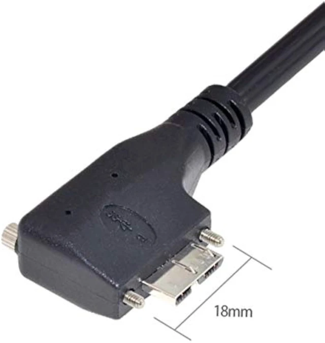 Alt view image 4 of 7 - cablecc Dual Screws 90 Degree Left Angled Micro USB Mount to USB3.0 Data Cable for Industrial Camera 1.2M