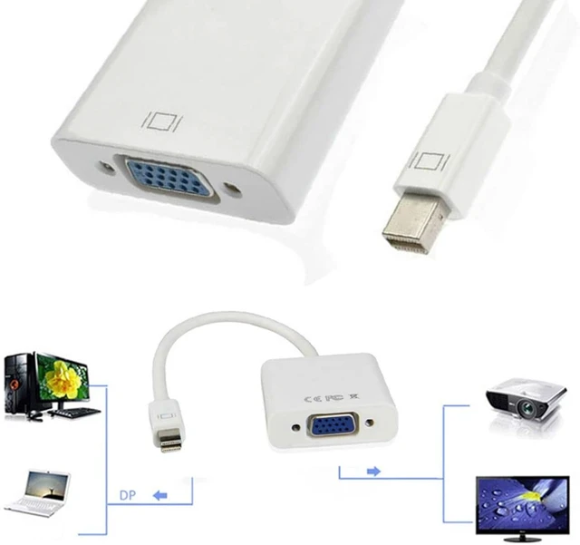 Alt view image 3 of 7 - chenyang Mini Displayport DP to VGA Adapter Cable 1080P 60HZ for Laptop Monitor Projector