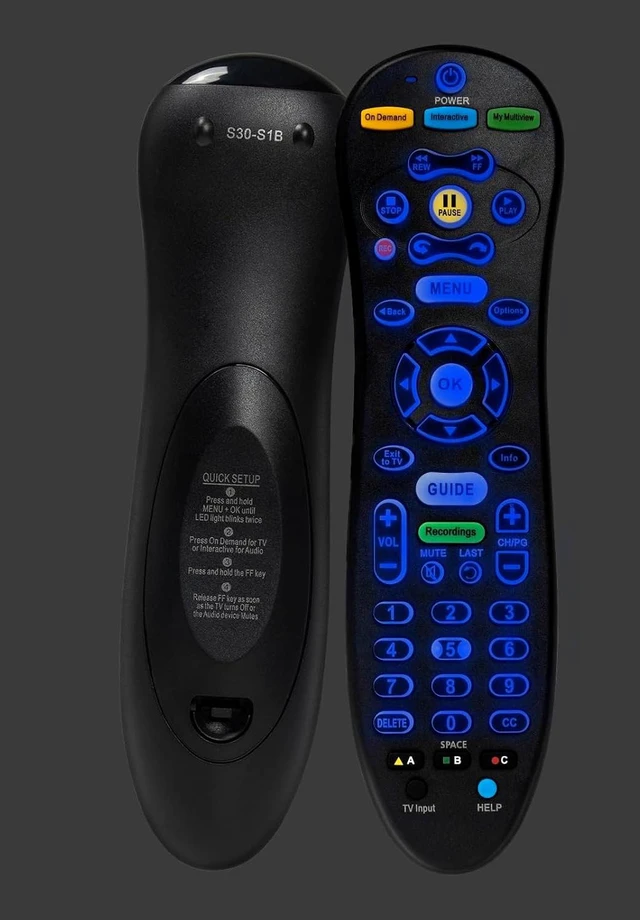 Main image of Universal S30-S1B Remote for AT&T U-Verse Receiver, with Backlit Function