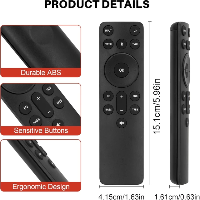 Alt view image 6 of 7 - Replacement Soundbar Remote Control Fit for VIZIO Home Theater Sound Bar