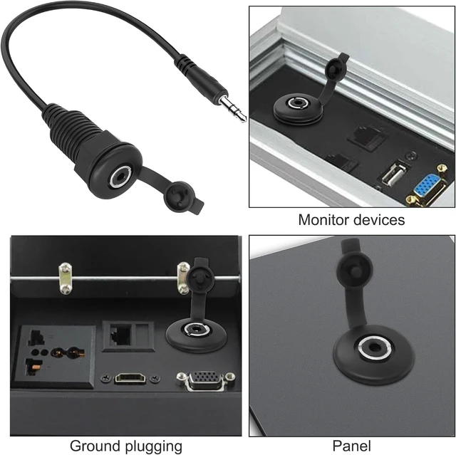 Alt view image 5 of 7 - XMSJSIY 3.5mm TRS Panel Mount Stereo Audio Cable 3.5mm 1/8" TRS Male Plug