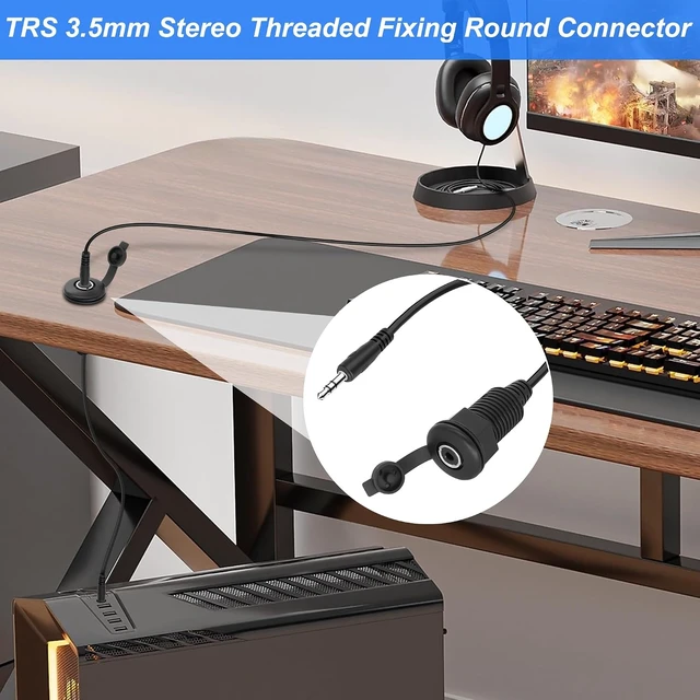 Alt view image 6 of 7 - XMSJSIY 3.5mm TRS Panel Mount Stereo Audio Cable 3.5mm 1/8" TRS Male Plug