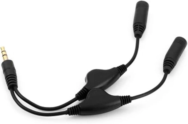 Alt view image 7 of 7 - Cablecc 3.5mm Stereo Male to Double 3.5mm Female Audio Headphone Y Splitter Cable with Volume Control Switch