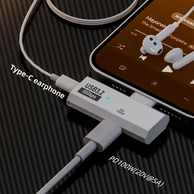 Alt view image 2 of 7 - chenyang 2 in 1 USB C to Headphone Adapter with 100W Charging Port, USB C 1 Male to 2 Female Fast Charging Data Transfer OTG Converter Adapter