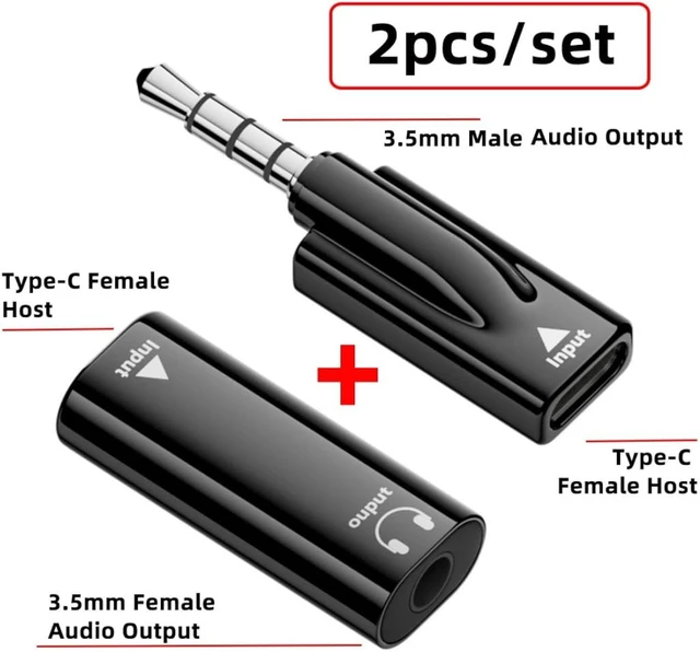 Alt view image 2 of 7 - chenyang 2 Pack USB C to 3.5mm Headphone Plug/Jack Adapter Support Hi-Res 16bits 48KHz HiFi Sound Quality with DAC Chip