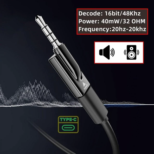 Alt view image 4 of 7 - chenyang 2 Pack USB C to 3.5mm Headphone Plug/Jack Adapter Support Hi-Res 16bits 48KHz HiFi Sound Quality with DAC Chip