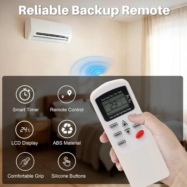 Alt view image 2 of 7 - Replacement Remote Control for TCL Air Conditioner Royal 9000BTU KTTCL001