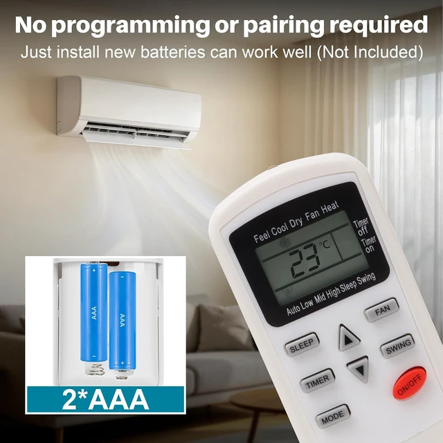 Alt view image 3 of 7 - Replacement Remote Control for TCL Air Conditioner Royal 9000BTU KTTCL001