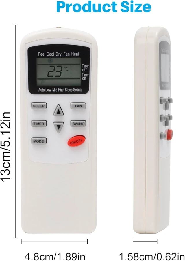 Alt view image 6 of 7 - Replacement Remote Control for TCL Air Conditioner Royal 9000BTU KTTCL001