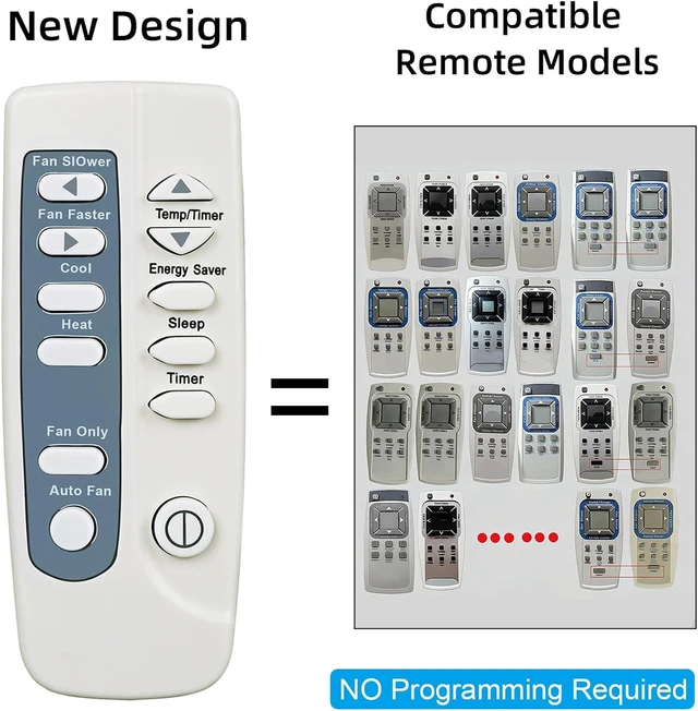 Alt view image 2 of 7 - Replacement for Frigidaire Air Conditioner Remote Control Listed in Picture