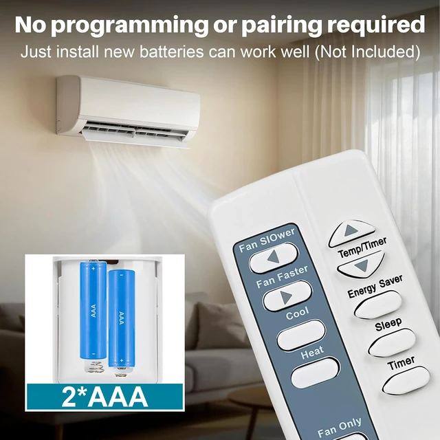 Alt view image 4 of 7 - Replacement for Frigidaire Air Conditioner Remote Control Listed in Picture