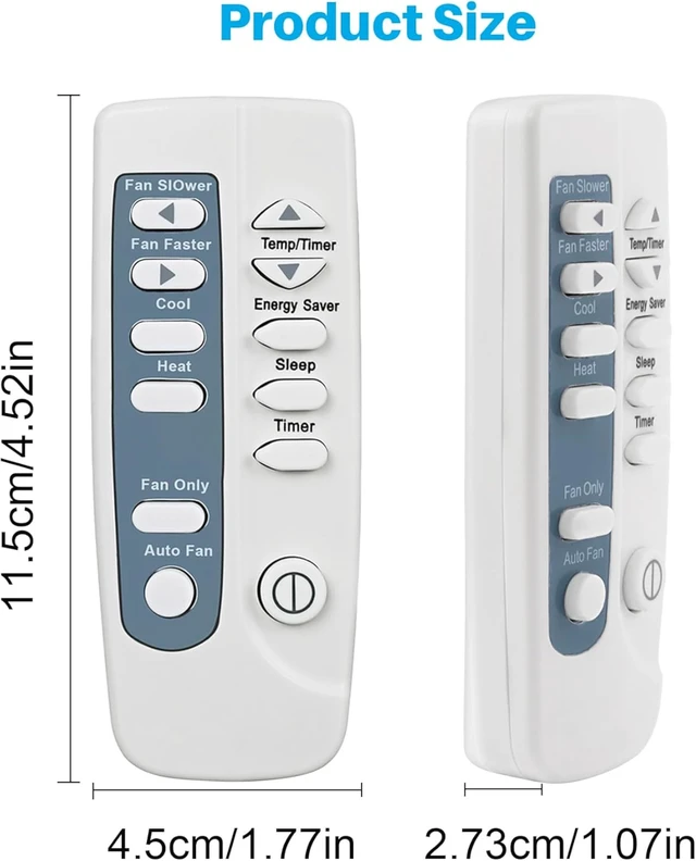 Alt view image 7 of 7 - Replacement for Frigidaire Air Conditioner Remote Control Listed in Picture