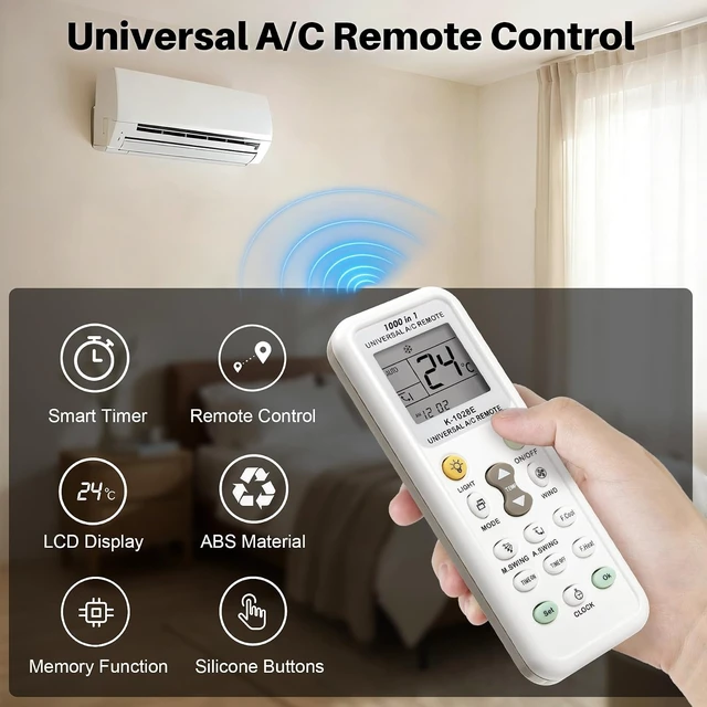 Alt view image 2 of 7 - Universal Air Conditioner Remote Control 1000 IN 1 for Most Brand AC Unit