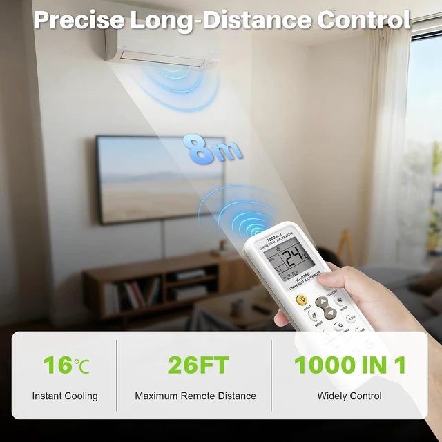 Alt view image 6 of 7 - Universal Air Conditioner Remote Control 1000 IN 1 for Most Brand AC Unit