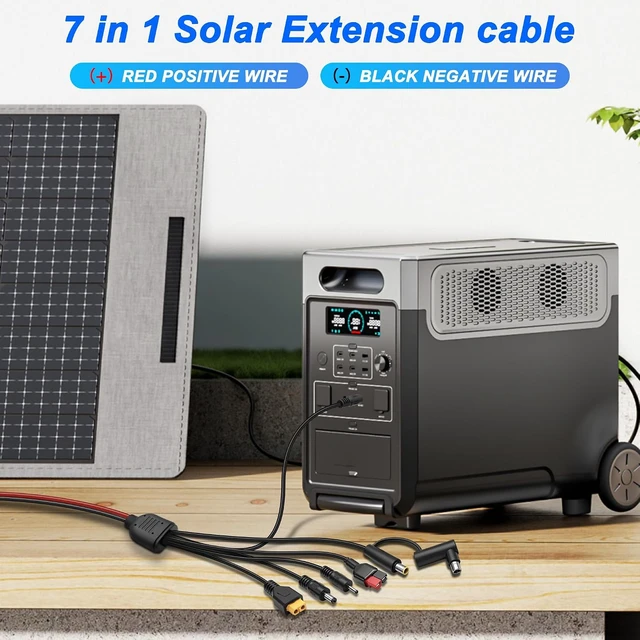 Alt view image 6 of 7 - XMSJSIY 7-in-1 Solar Panel Connector Extension Cable-1.1M/3.6FT